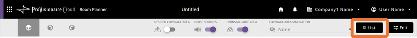 header list button