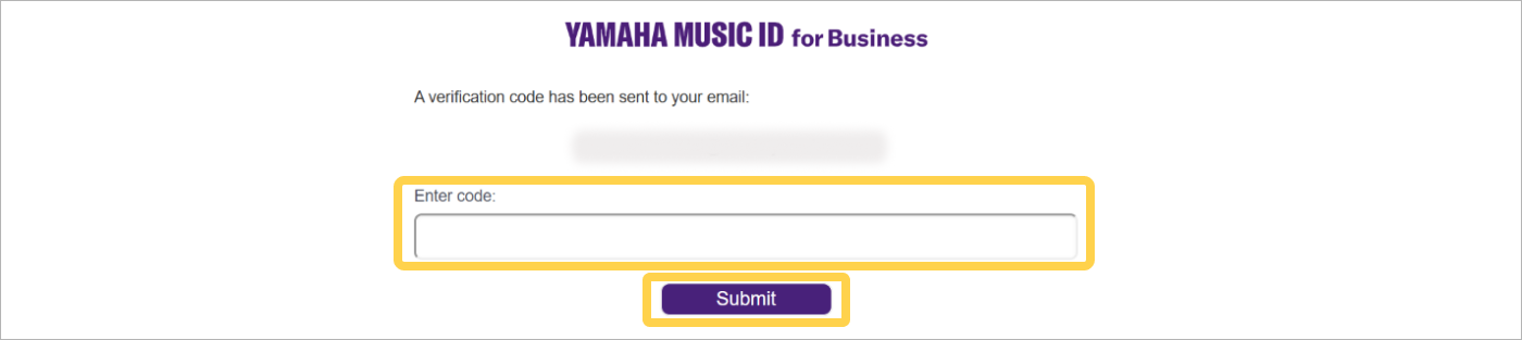 Yamaha Music ID for Business：Confirmation Screen