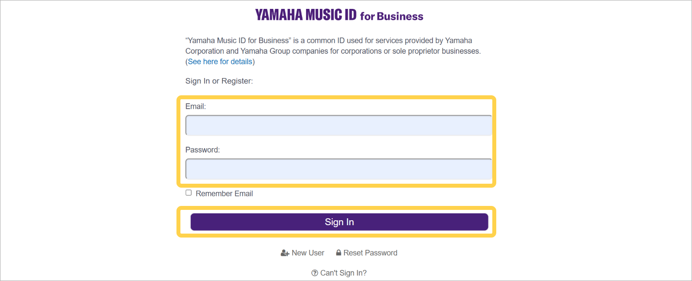 Sign in or Register Screen