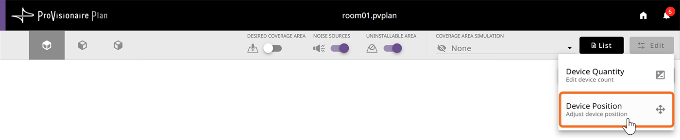 header edit button position