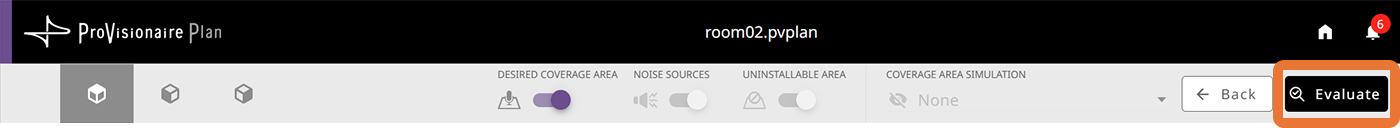 header evaluate button