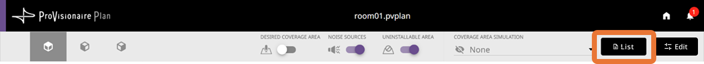 header list button