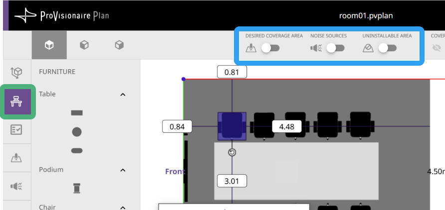 object operation selected furniture