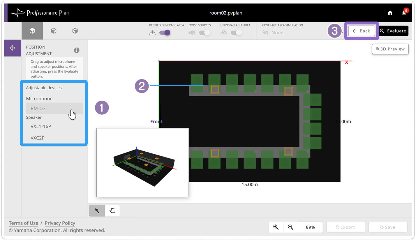 screen device position