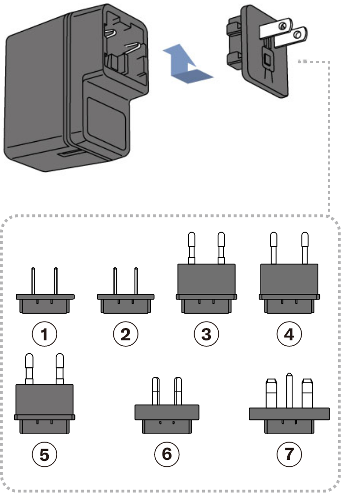 Bringen Sie den Netzstecker am USB-Netzadapter an