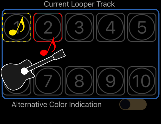 In diesem Zustand wird die Looper-Phrase von Looper-Track 2