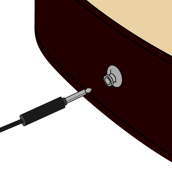 Plug a guitar cable into the jack