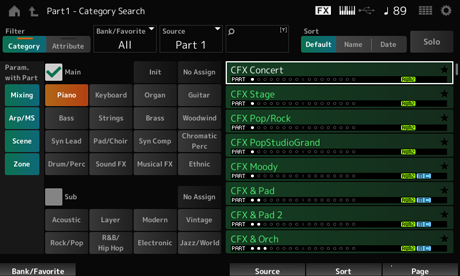 MONTAGE M Operation Manual, Screens and parameters