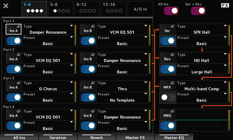 MONTAGE M Operation Manual, Screens and parameters