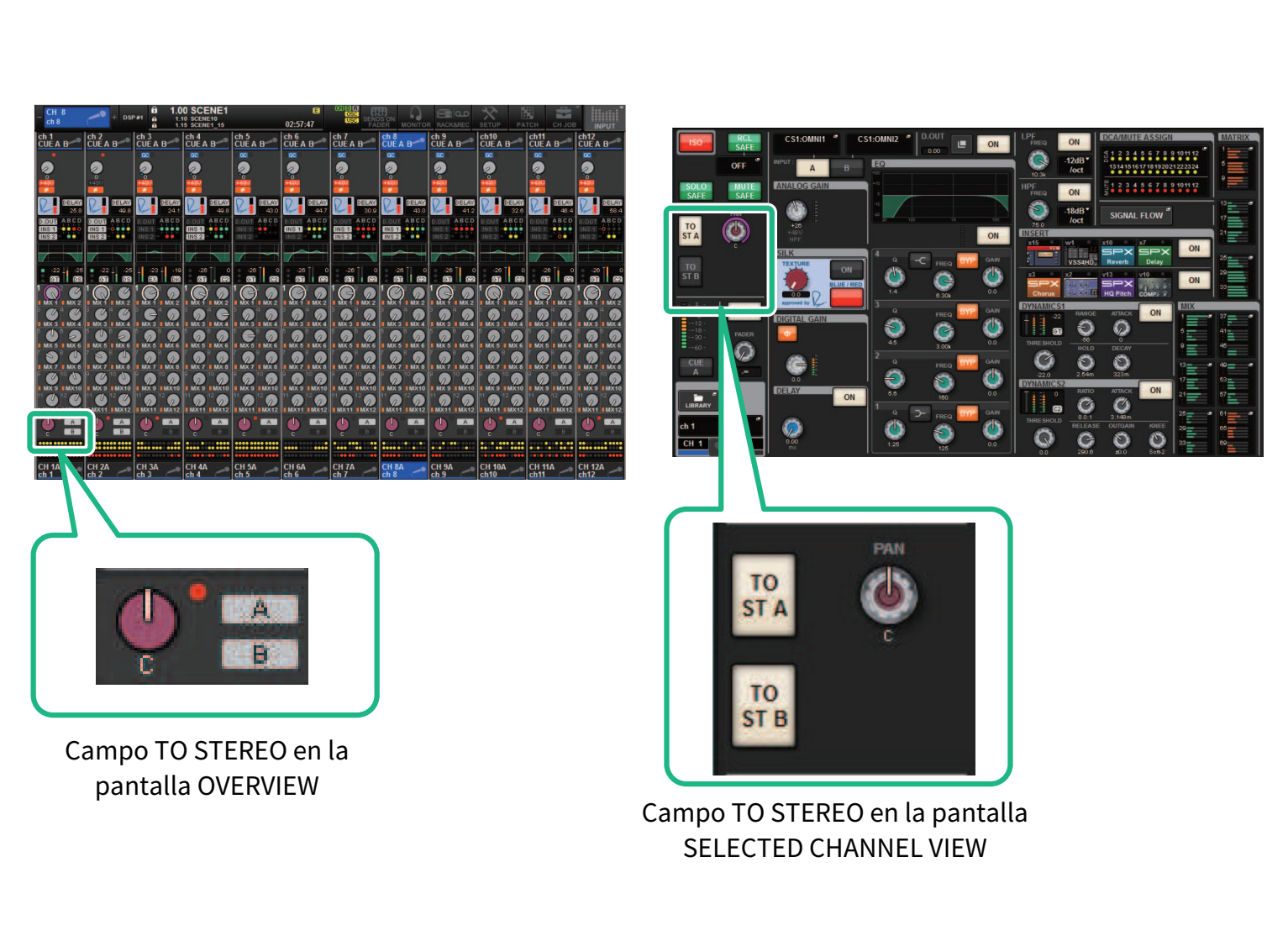 RIVAGE PM Series | Envío de una señal a un bus STEREO