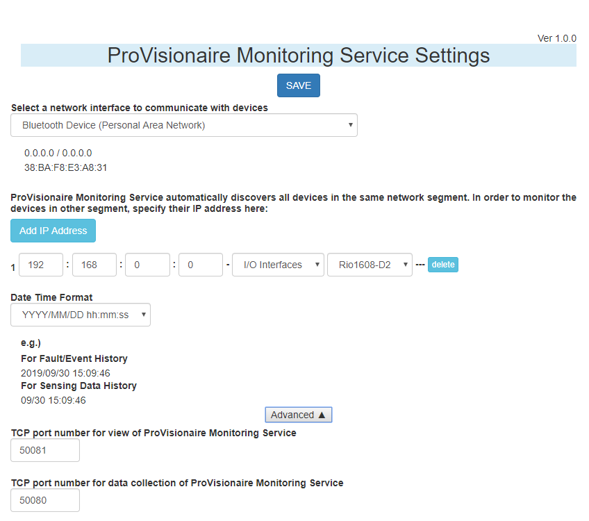 PVMS Settings