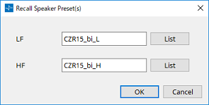 RecallSpeakerPreset