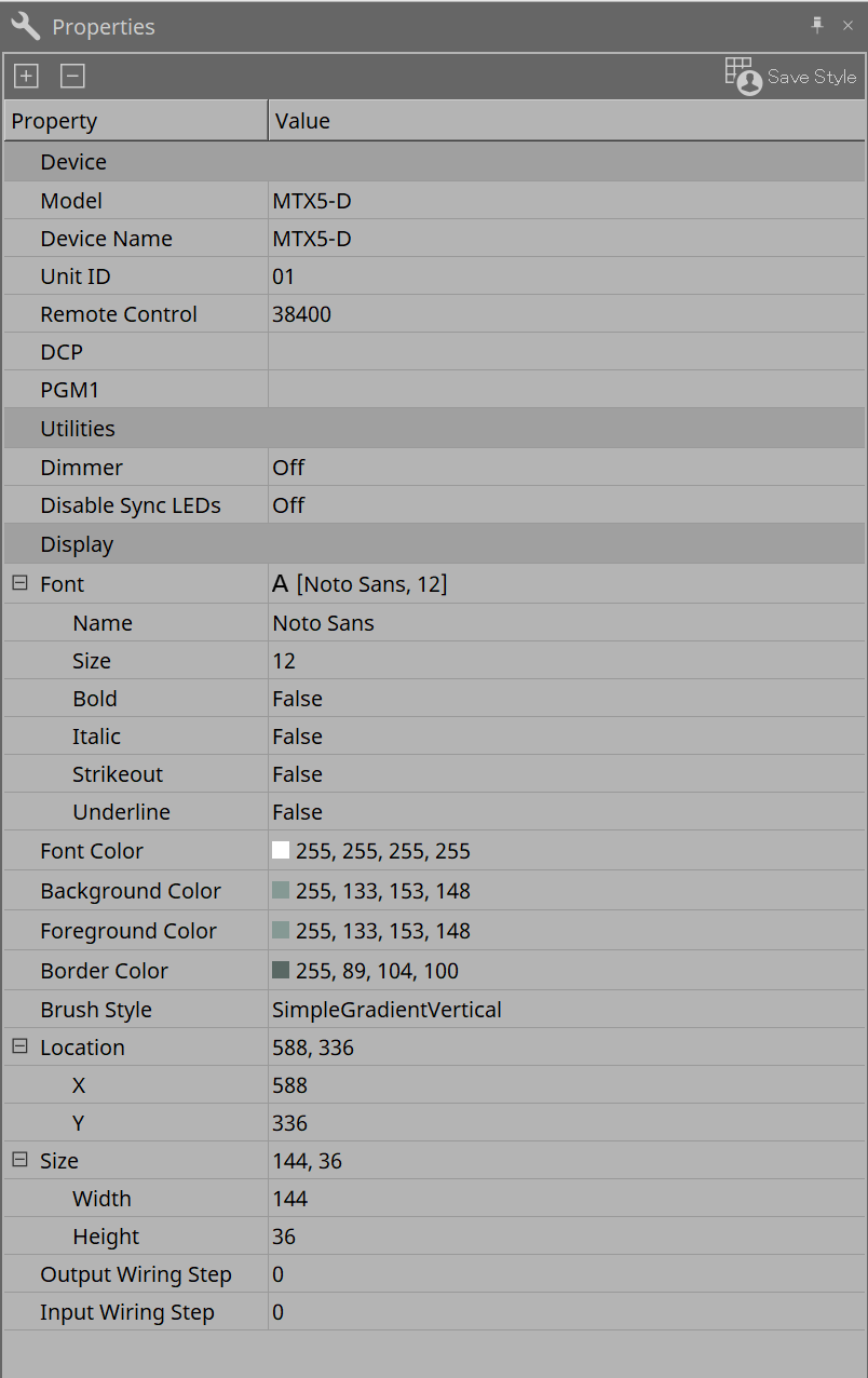 mtx properties