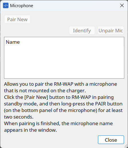 microphone dialog