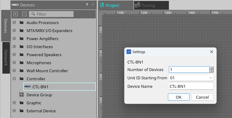 project ctlbn1 settings