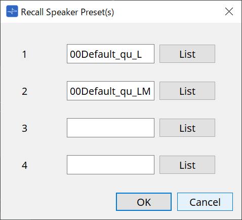 RecallSpeakerPreset