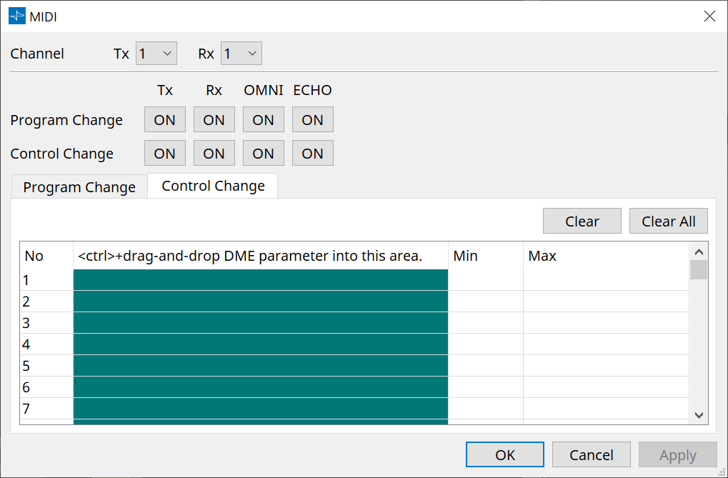 dme7 midi top