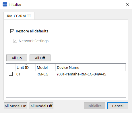 Initialize RM