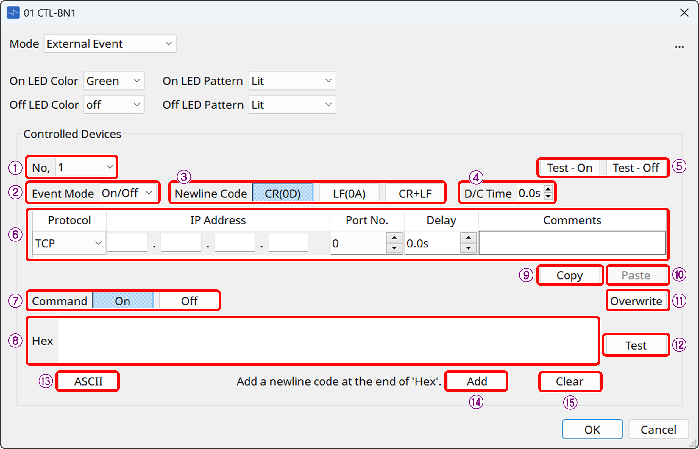 ctlbn1 mode externalevent