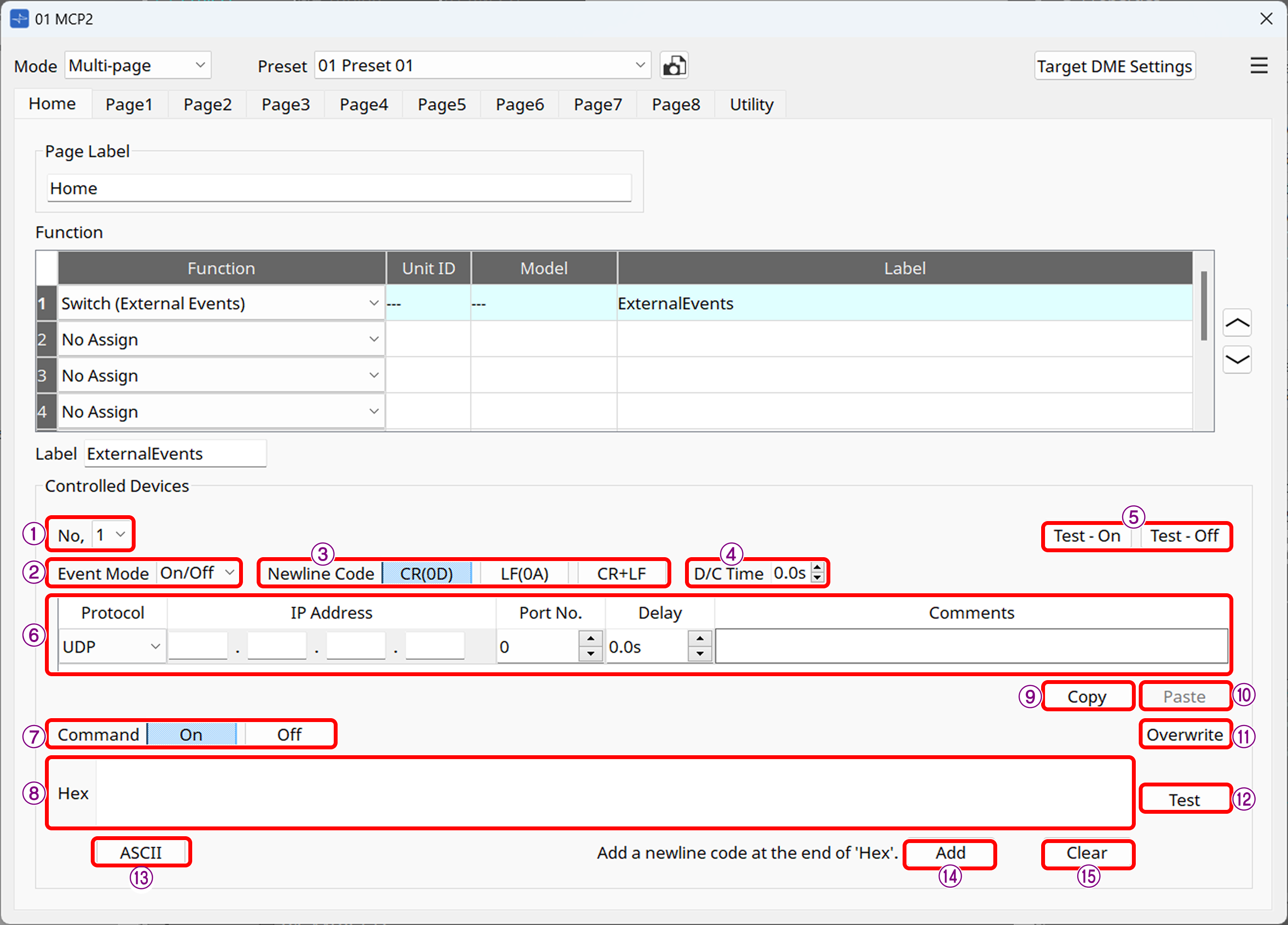 mcp2 function external events