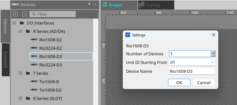 project rio settings