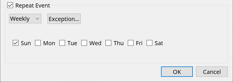 repeat weekly