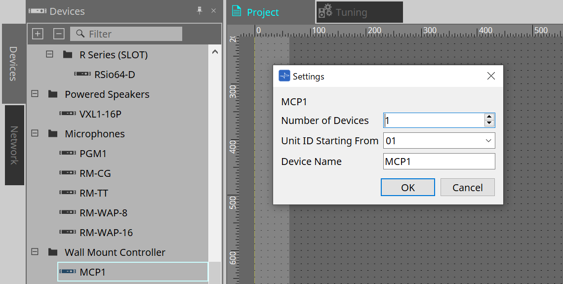 project mcp1 settings