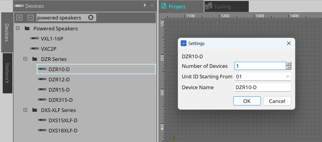 project dzr settings