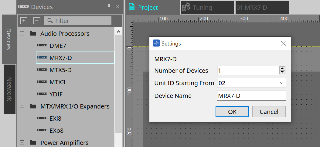 project mrx settings