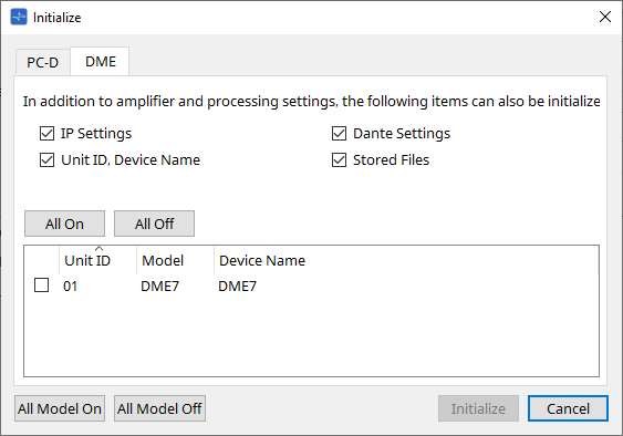 Initialize DME7 en