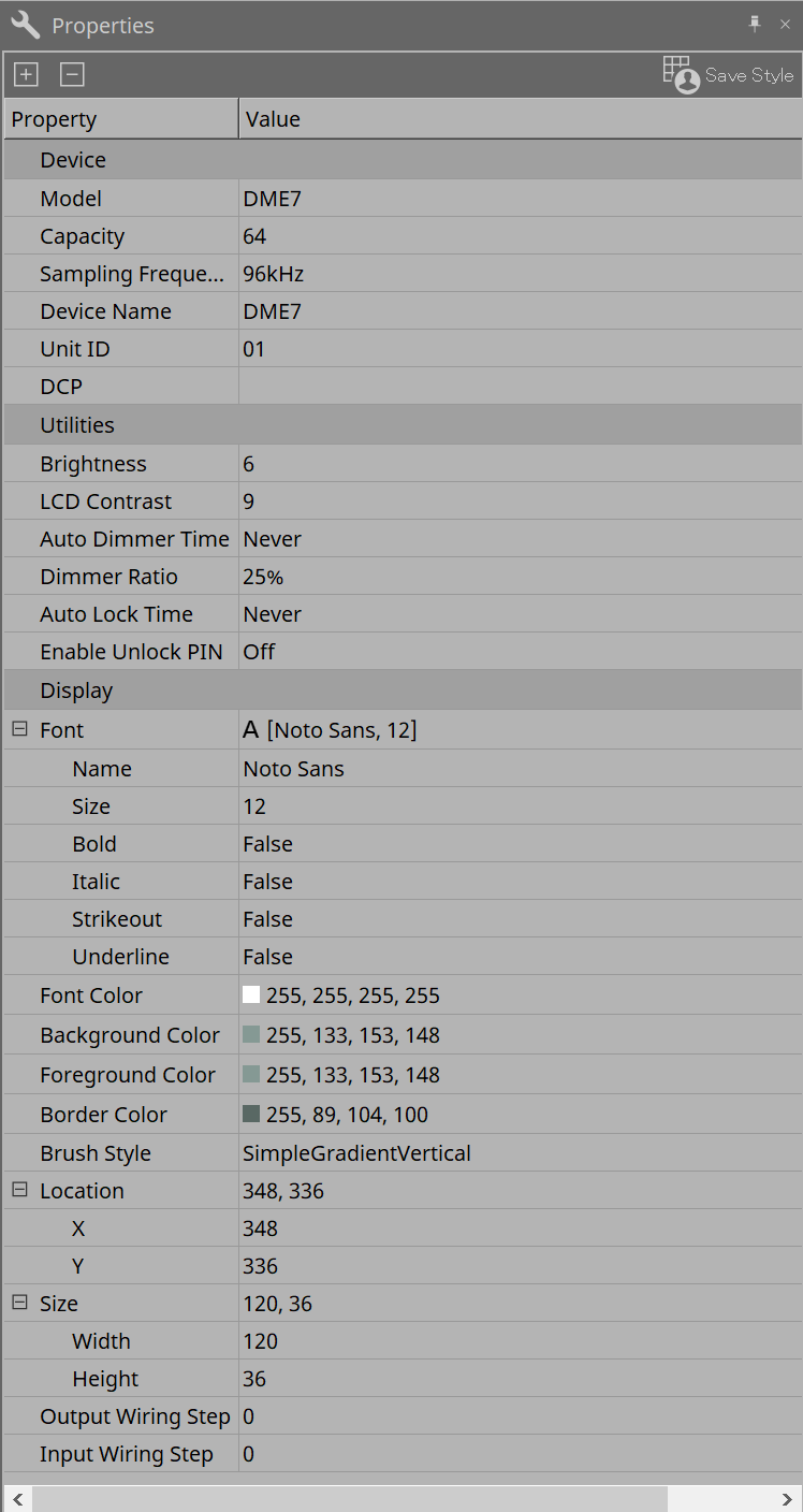 dme7 project properties