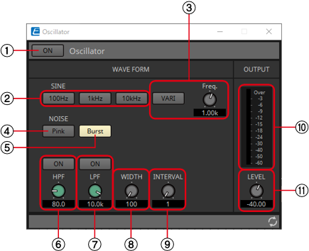 oscillator component editor