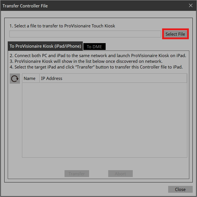 transfer controller file